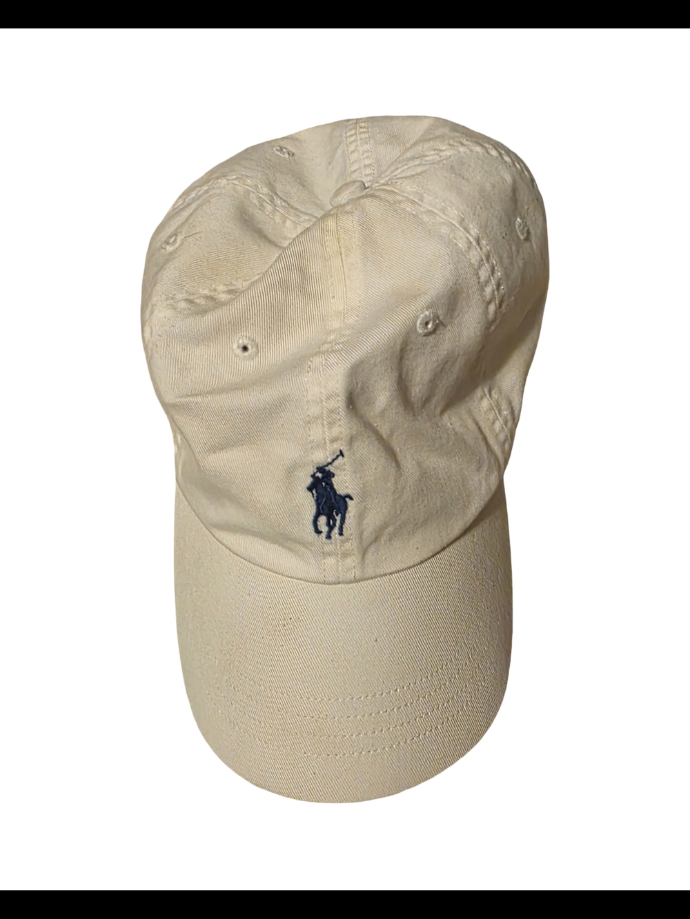 Polo by Ralph Lauren Cream Baseball Cap with Navy Pony